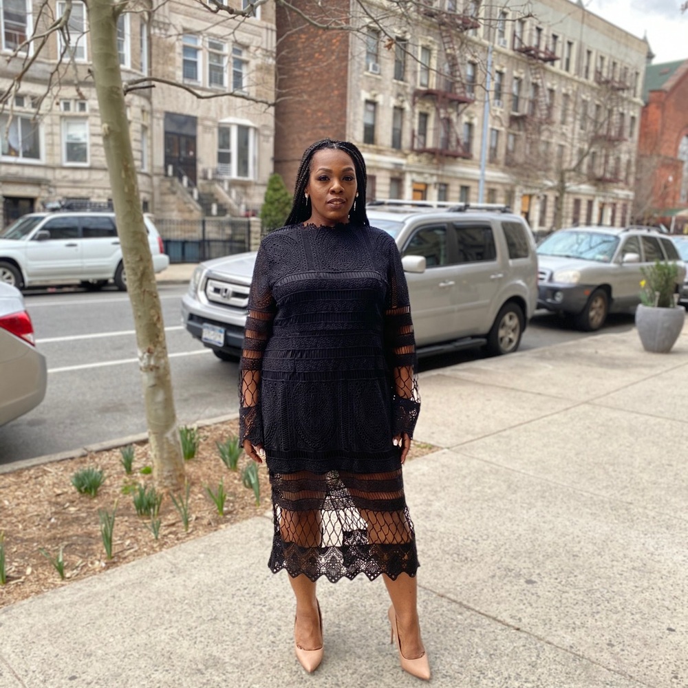 Black Midi Lace Dress